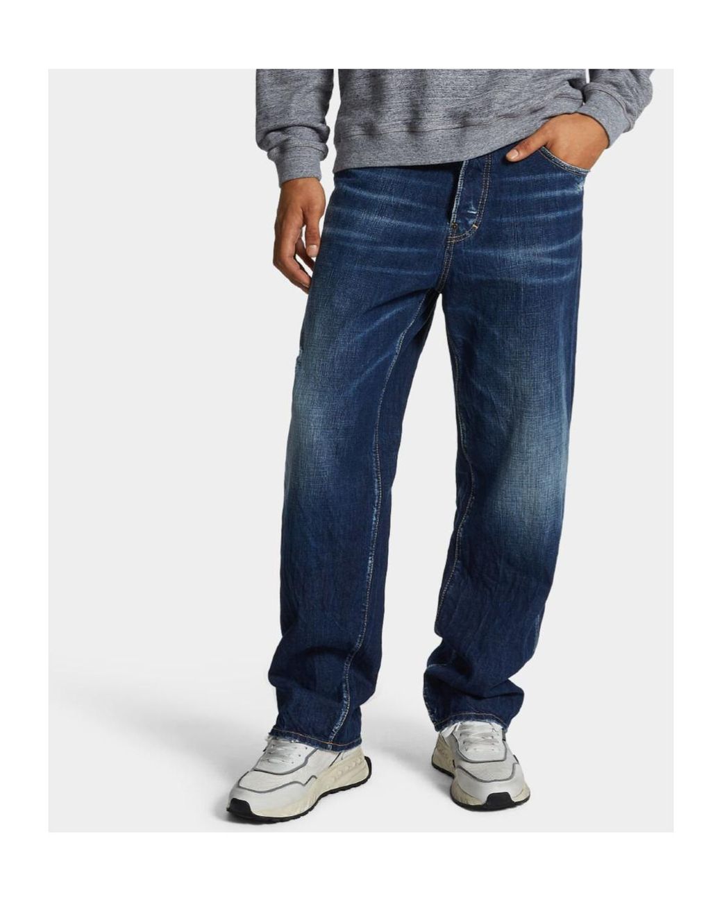 DSquared² Blue Be Cool Be Nice Wash Loose Jeans for men