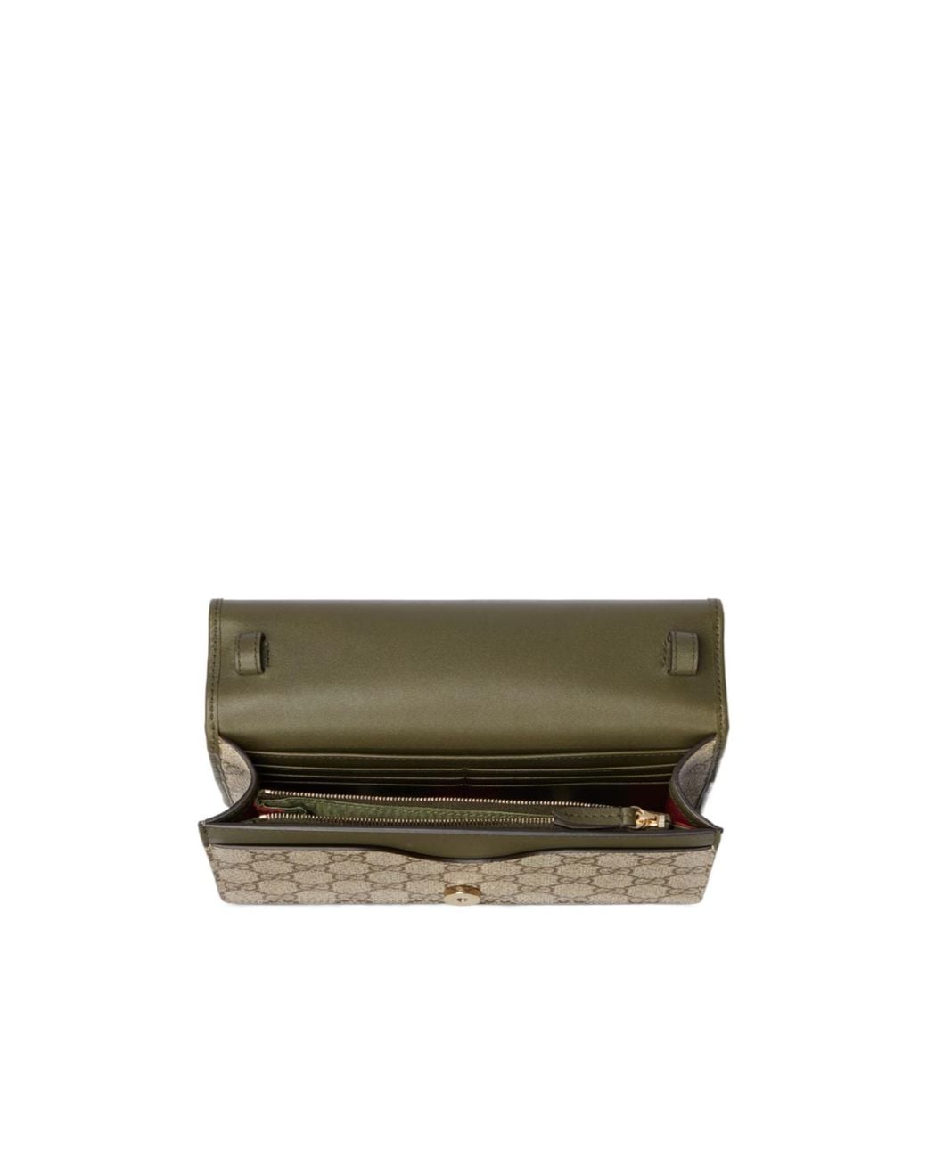 Gucci White Gg Emblem Wallet On Chain