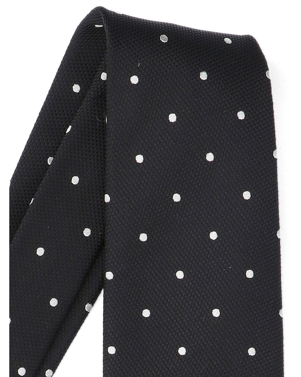 Tom Ford Black Polka Dot Pointed Tip Tie for men