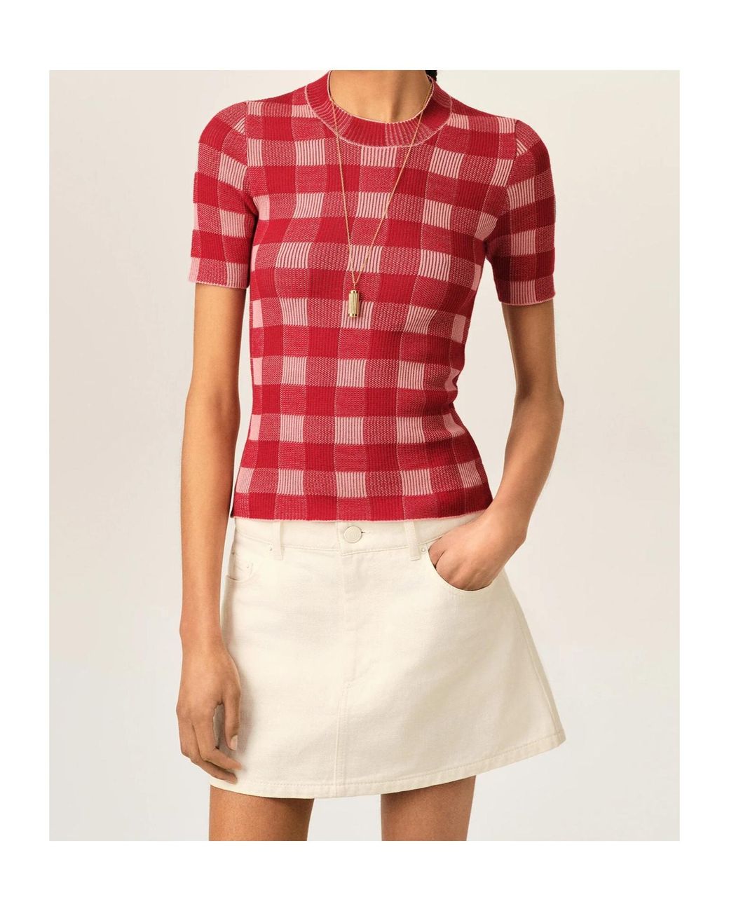 AMI Ami Checkered Short Sleeves Sweater