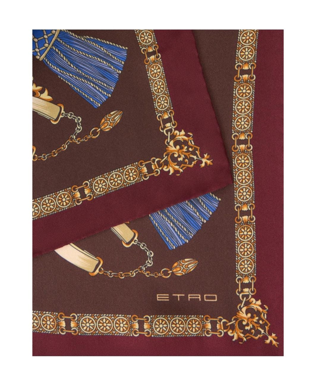 Etro Red Tassel Print Scarf