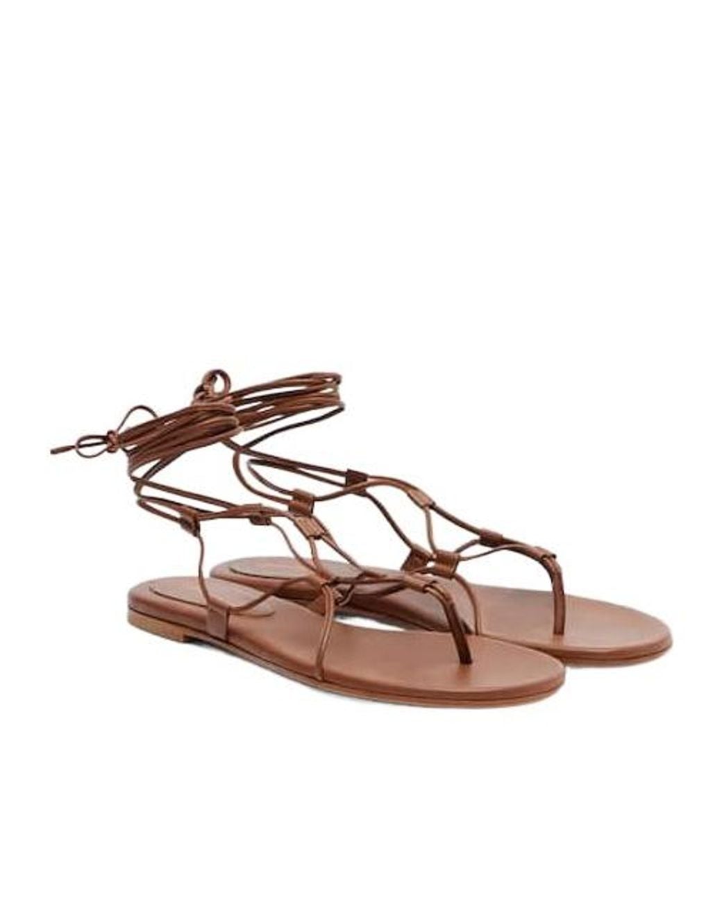 Gianvito Rossi Pink Leather Gladiator Sandals