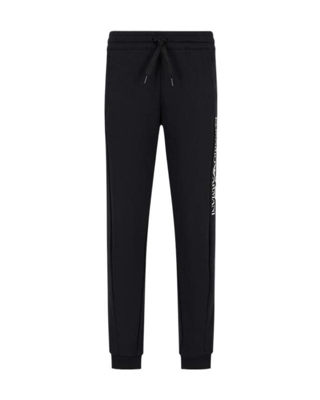 EA7 Black Drawstring Sweatpants for men