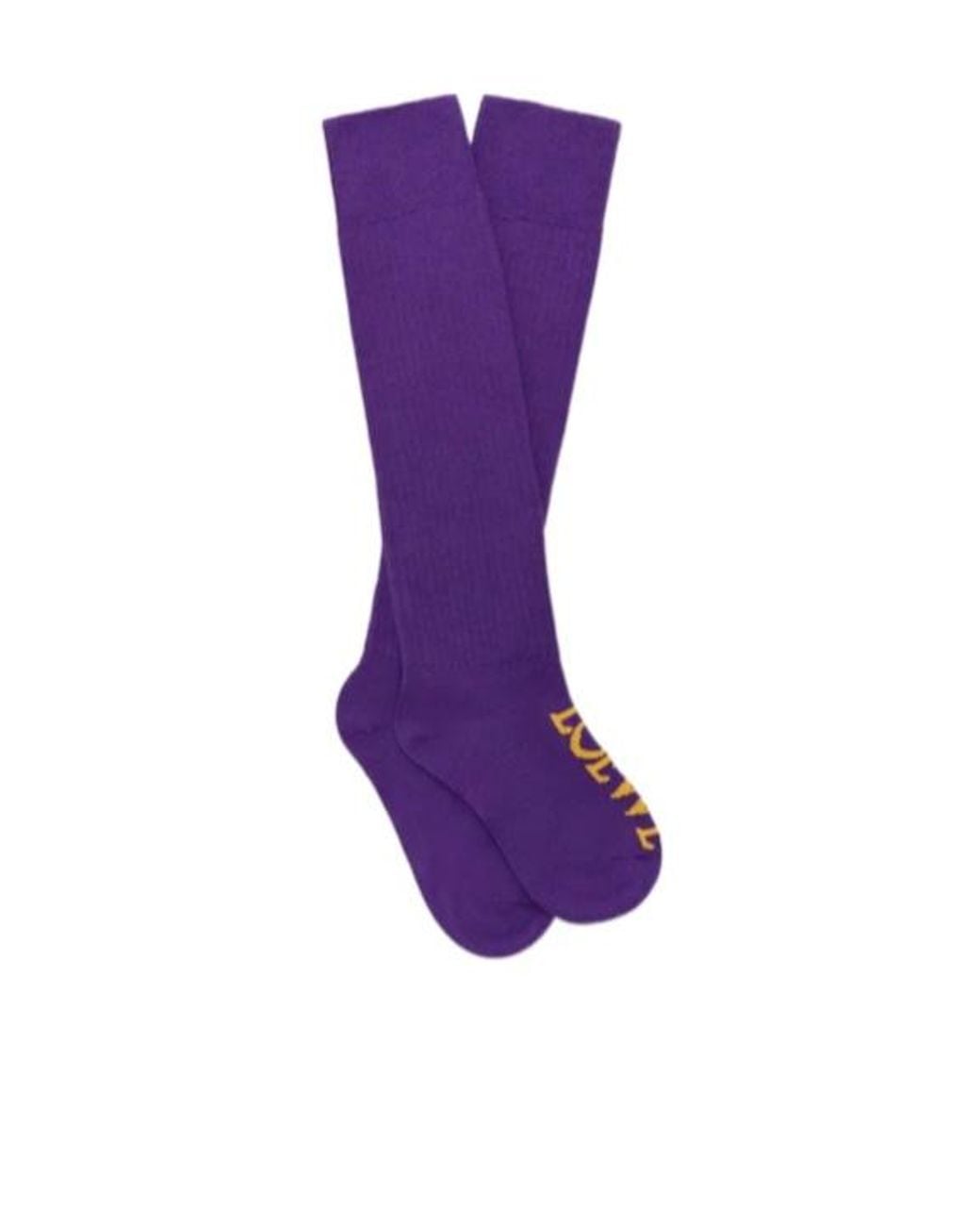 Loewe Purple Ribbed Logo Knee-High Socks