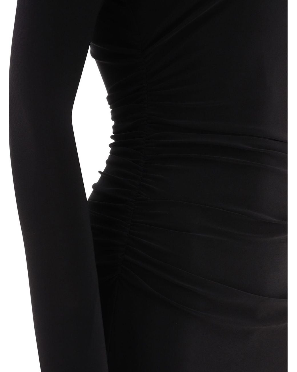 Norma Kamali Black Long Sleeved Boat-Neck Dress