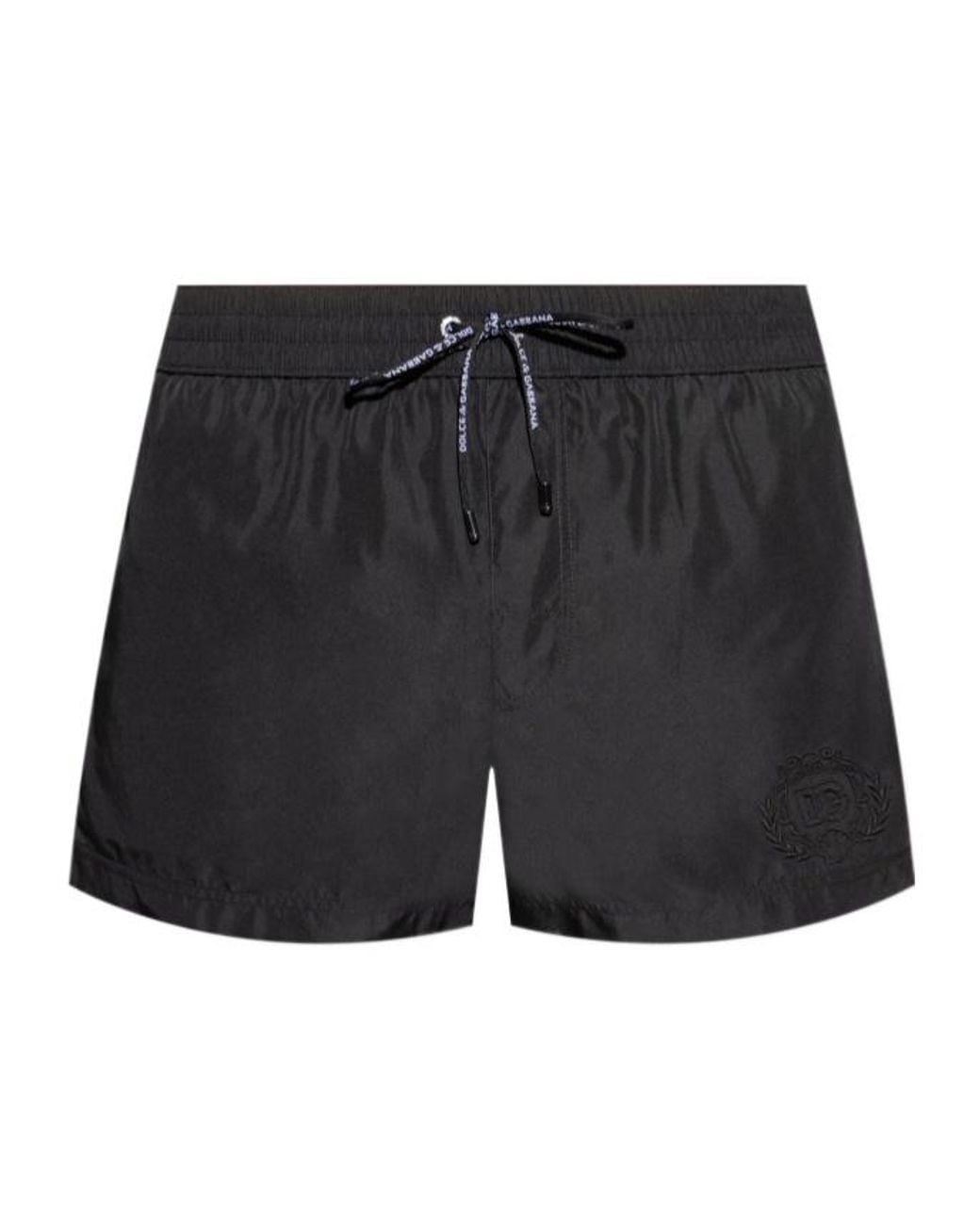 Dolce & Gabbana Black Elastic Waist Swim Boxer Shorts for men