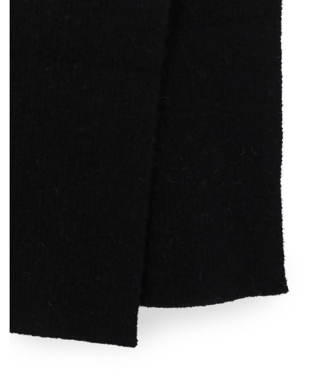 Rick Owens Black Ribbed-Knit Scarf