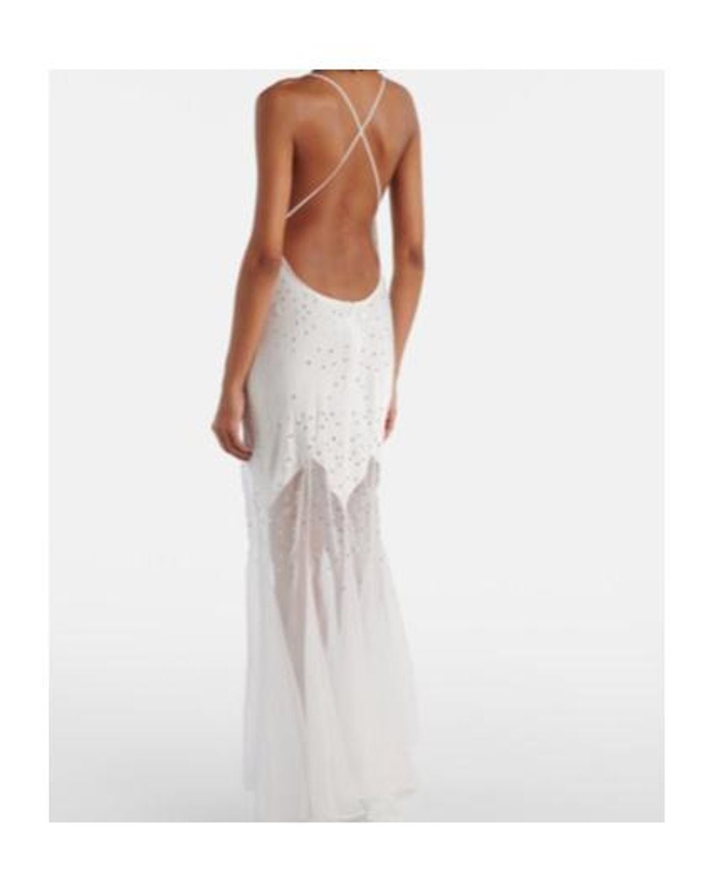 Rabanne White Embellished Sheer Gown
