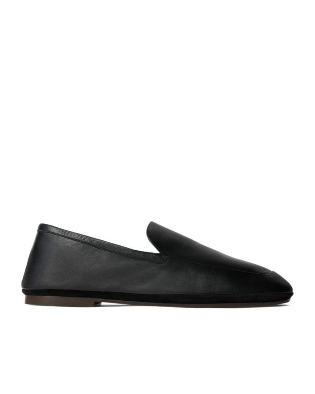 Lemaire Black Minimal Slip-On Loafers for men