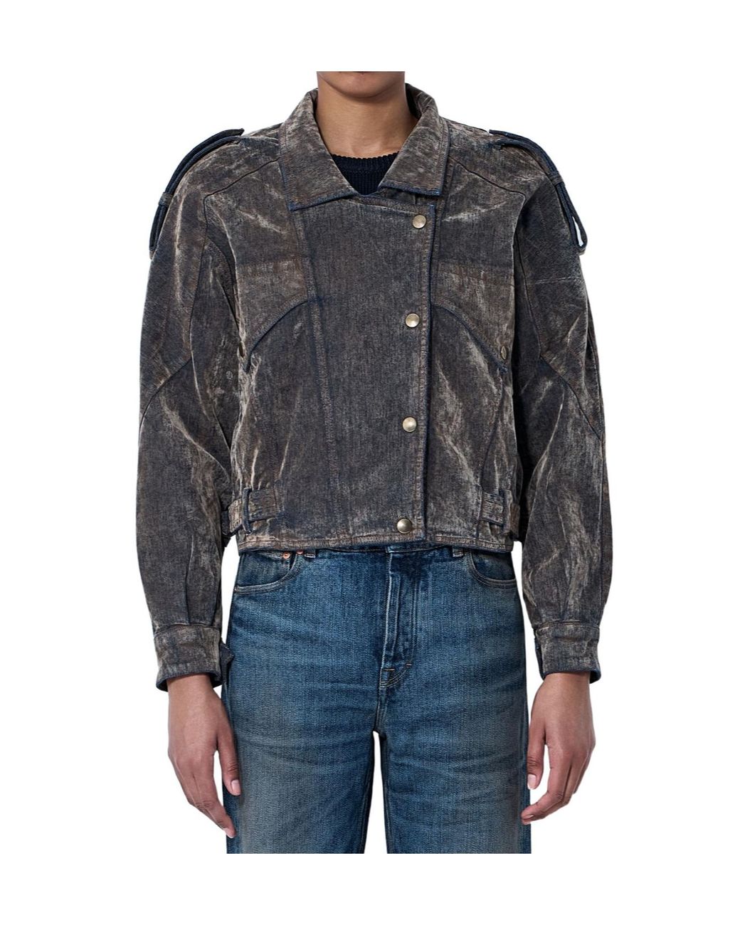 VAQUERA Gray Flocked Denim Jacket