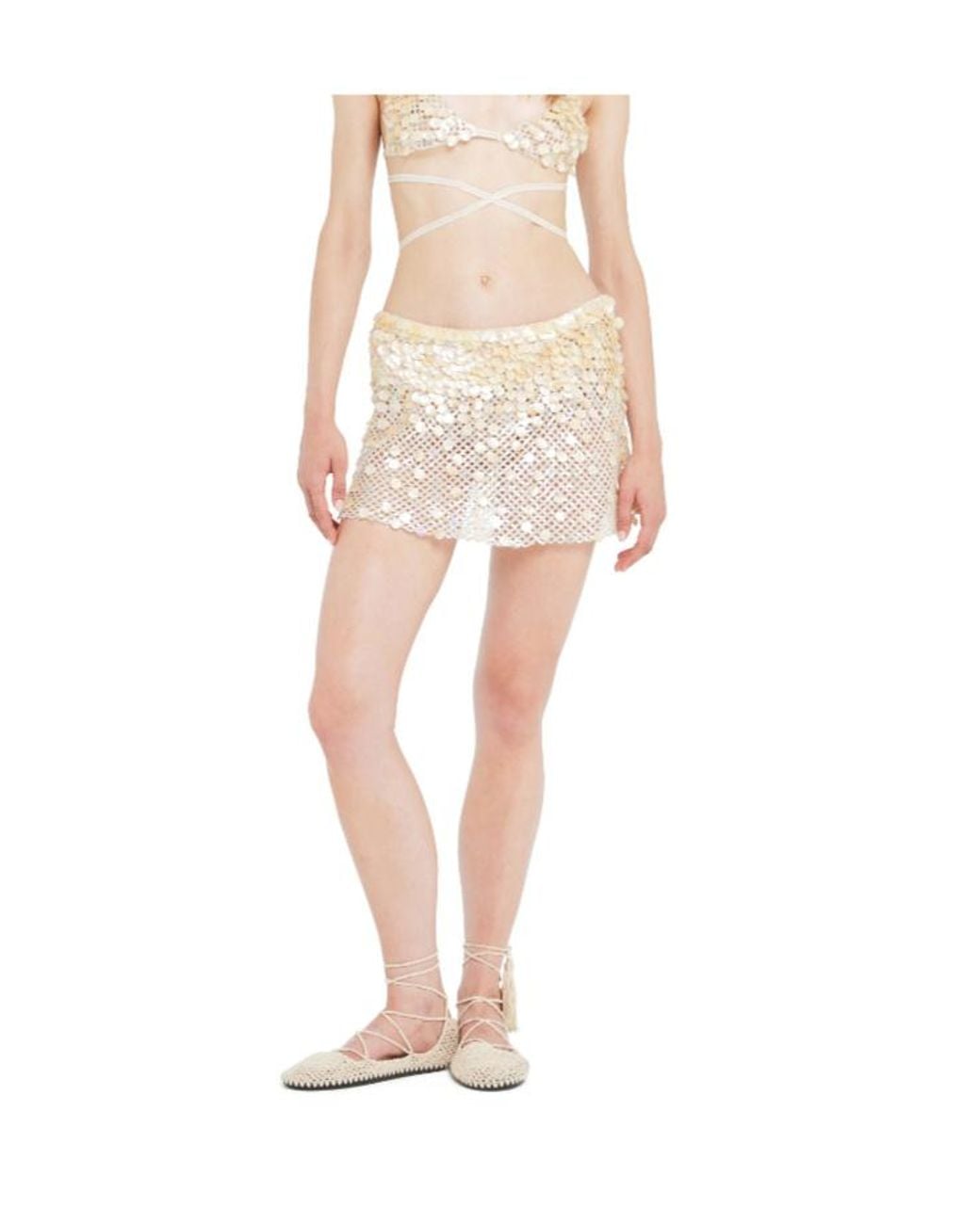 Alanui Natural Light Between Palms Mini Skirt