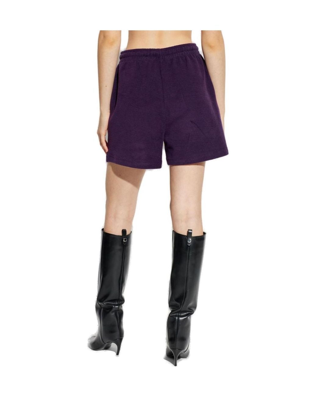 The Attico Purple The Logo Patch Drawstring Shorts
