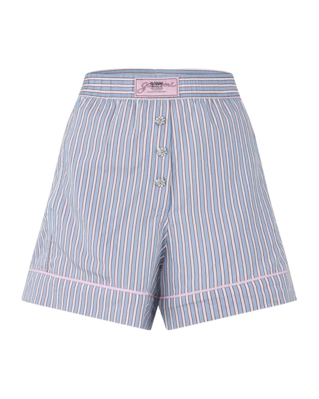 Ganni Blue Striped Shorts