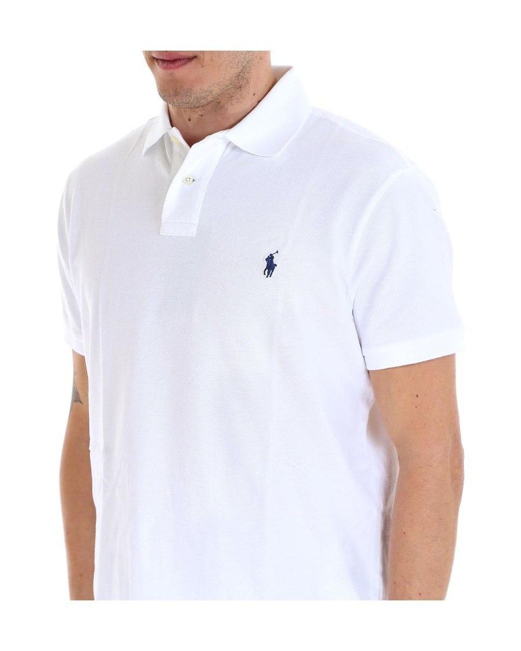 Polo Ralph Lauren White Classic Embroidered Polo Shirt for men