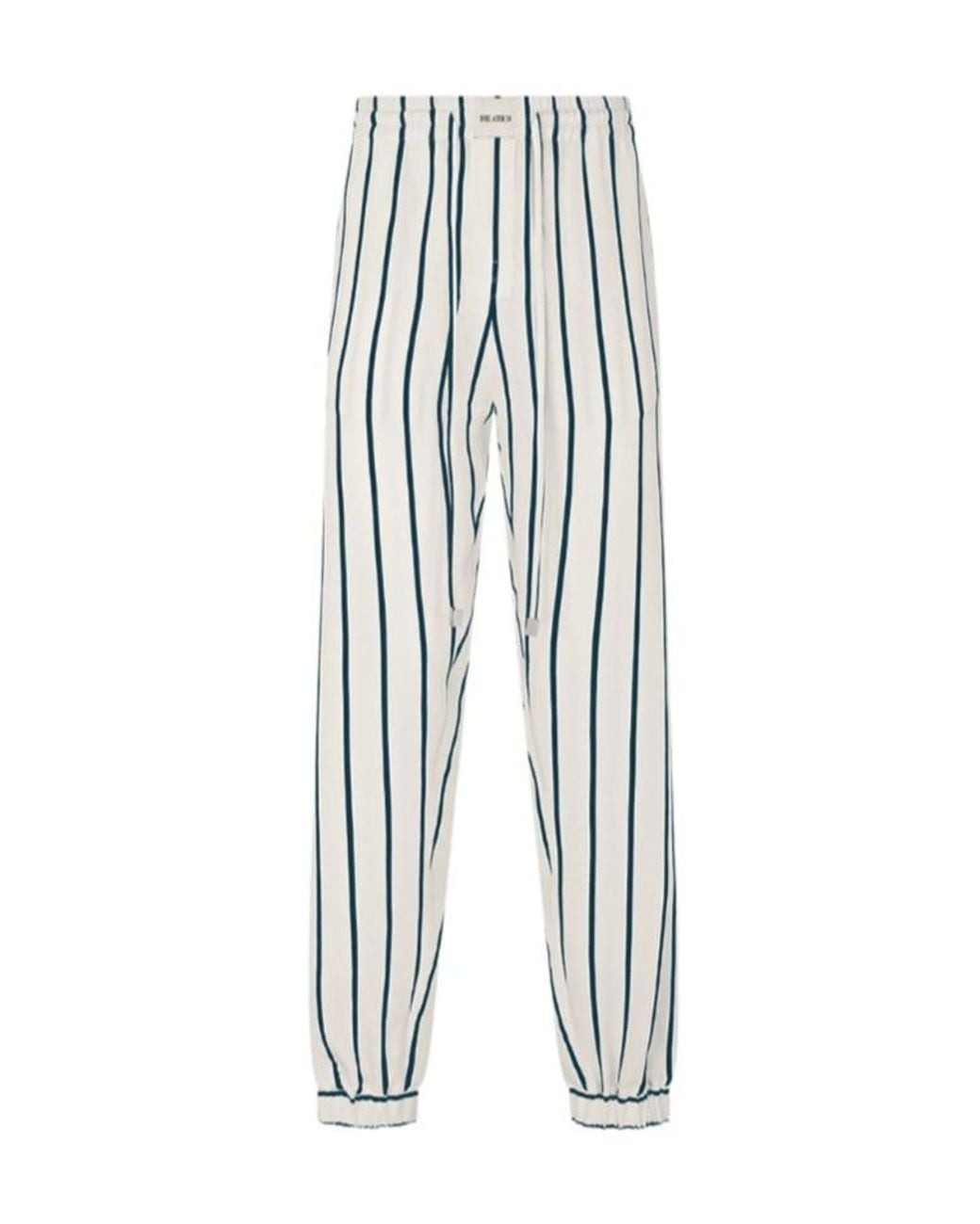 The Attico White Striped Casual Pants