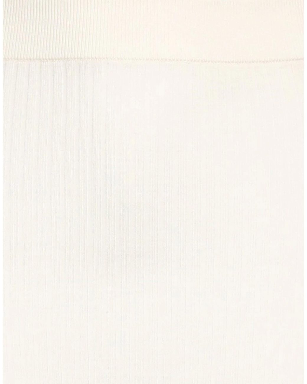 Chloé White Wool Knit A-Line Skirt