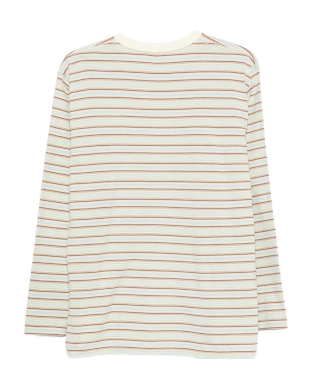 Auralee Natural Gradient Stripe Long Sleeve T-Shirt for men