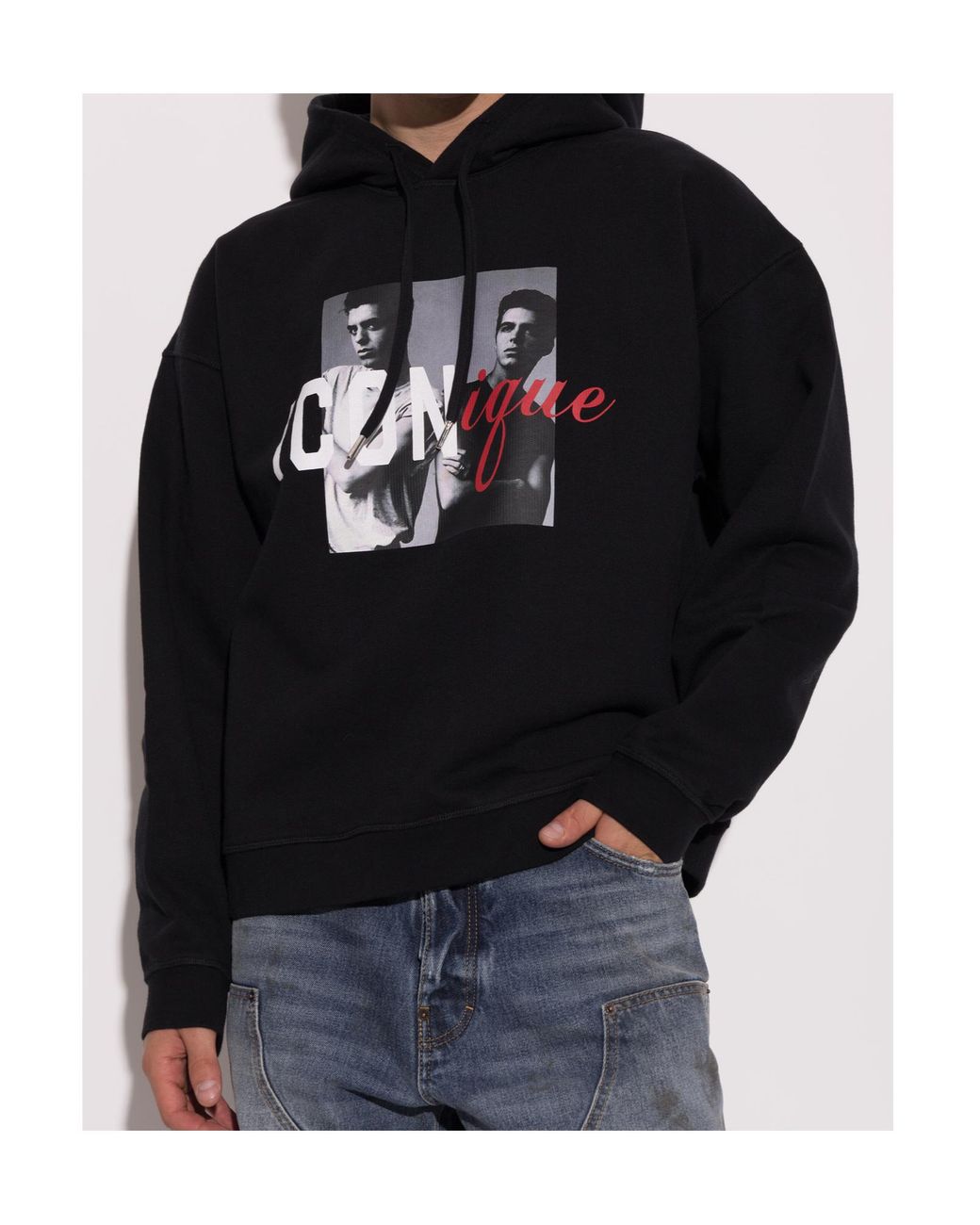 DSquared² Blue Icon Photographic Print Hoodie for men