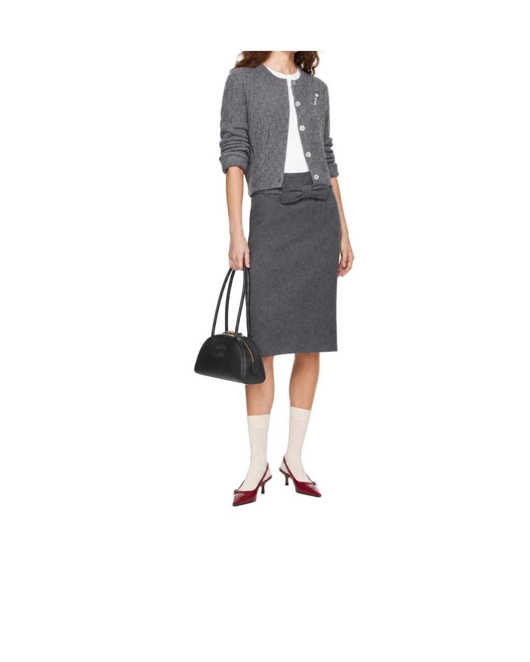 ShuShu/Tong Gray Cable-Knit Cardigan