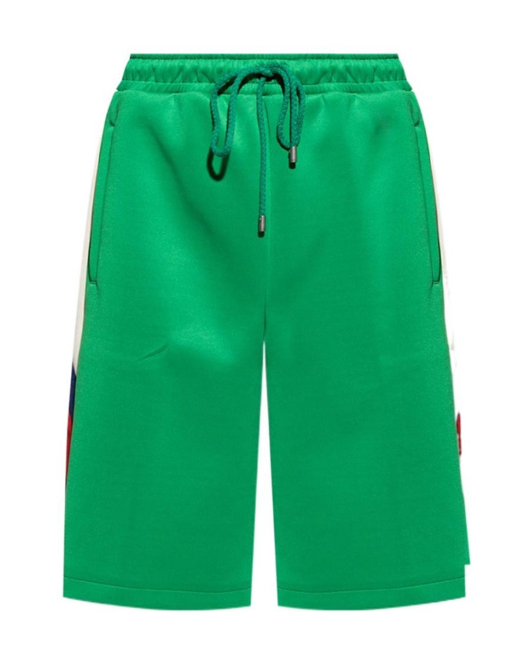 Gucci Green Side Stripe-Detail Shorts for men