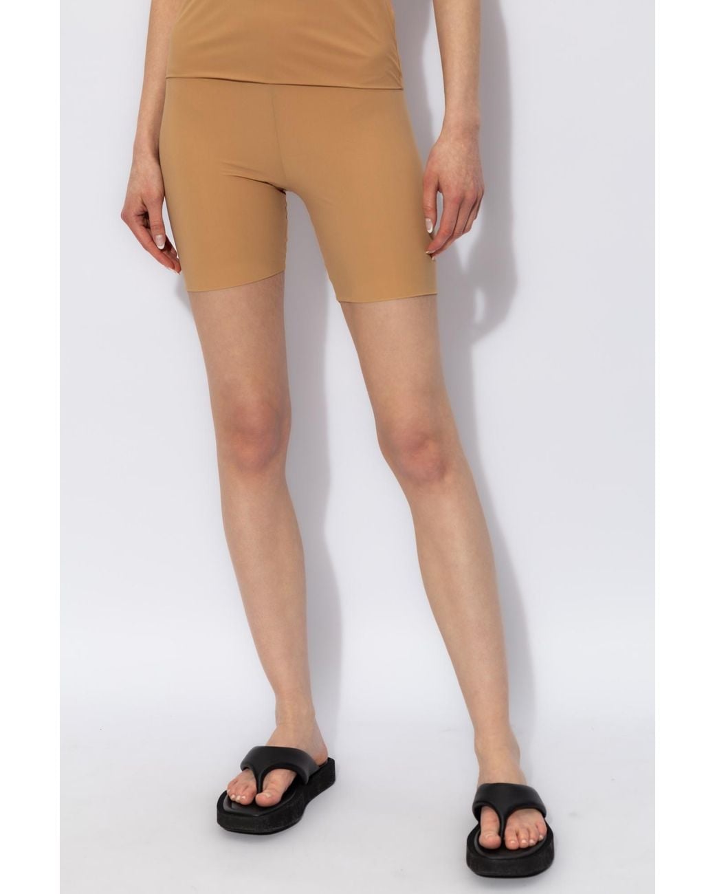 Jil Sander Natural High-Waisted Biker Shorts