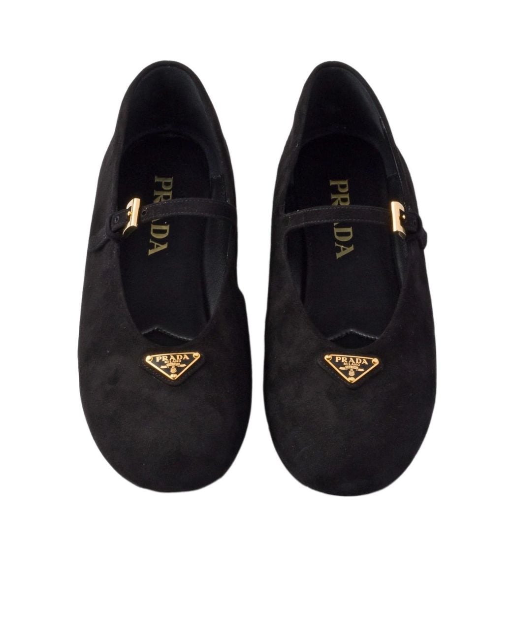 Prada Black Suede Ballerinas