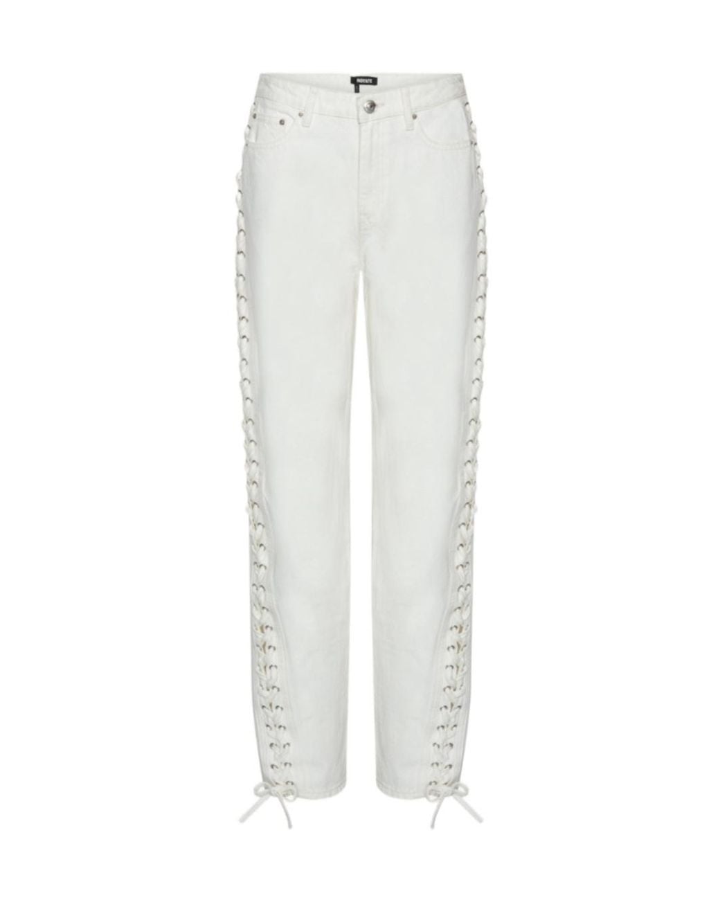 ROTATE BIRGER CHRISTENSEN White Logo Patch Laced Jeans