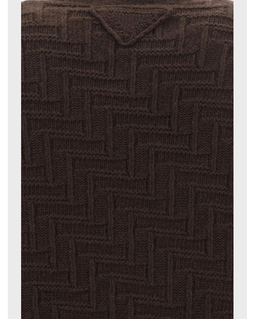 Prada Brown Wool And Cashmere Turtleneck Sweater for men