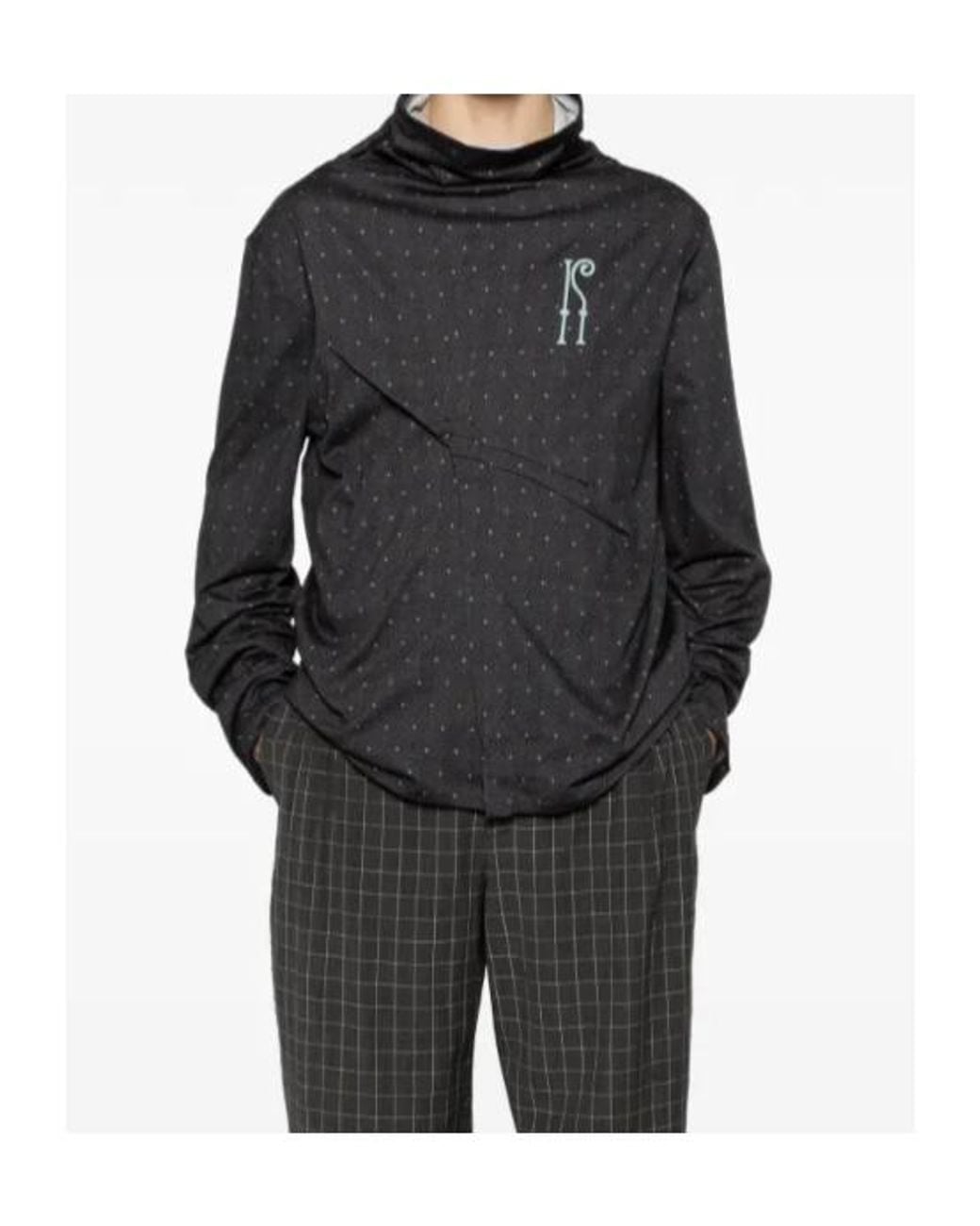 Kiko Kostadinov Black Draped Patterned Knitted Sweater for men