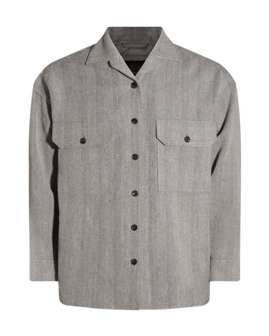 Loro Piana Gray Darby Buttoned Overshirt