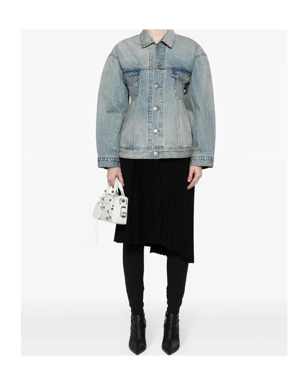 Balenciaga Blue Collared Button-Up Denim Jacket
