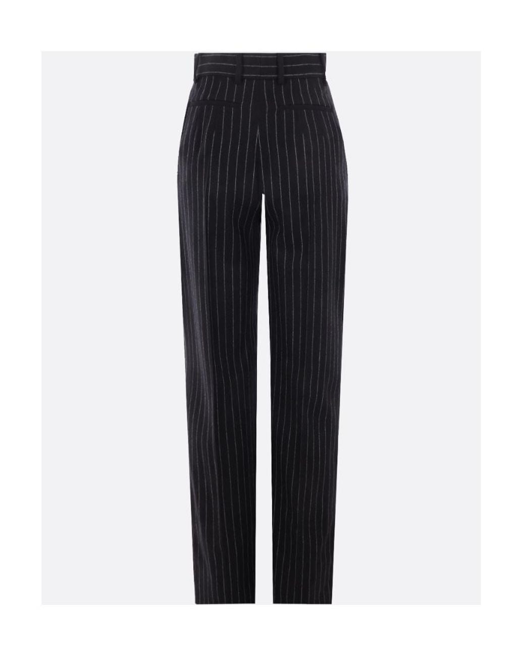 McQueen Blue High-Waisted Pleated Pants