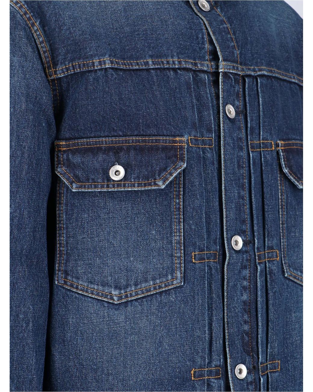 Sacai Blue Buttoned Denim Jacket for men
