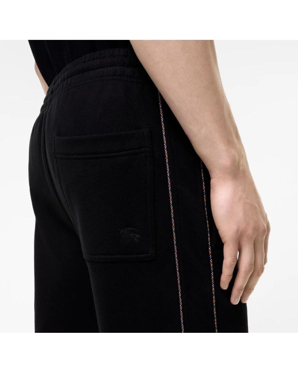 Burberry Black Check Piping Cotton Shorts for men