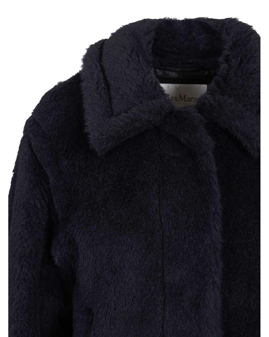 Max Mara Blue Fuggito Button-Up Coat