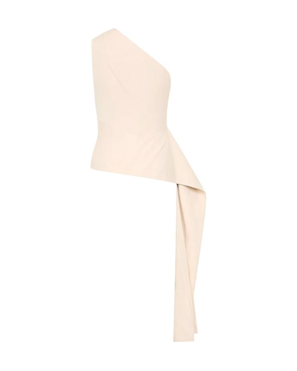St. Agni White High-Neck Draped Ruffled Blouse
