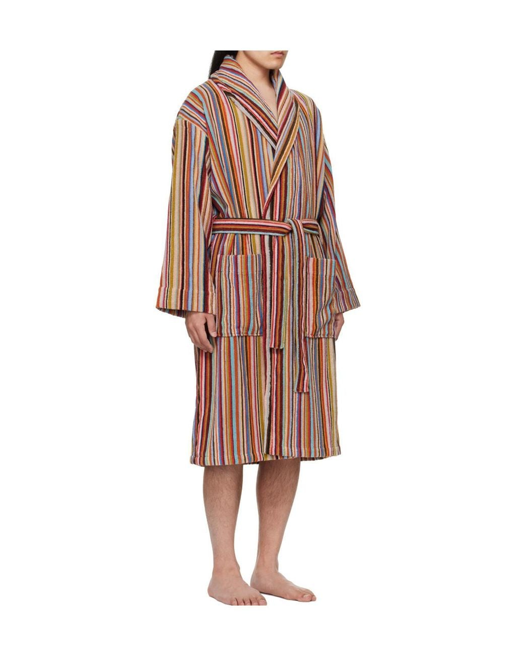 Paul Smith White Signature Striped Bathrobe for men
