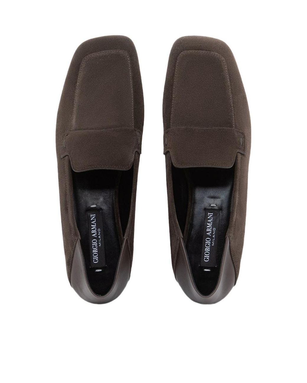 Giorgio Armani Brown Penny Flat Shoes