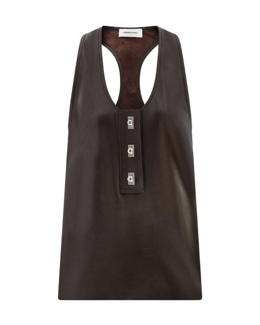 Ferragamo Black Nappa Racer Back Vest