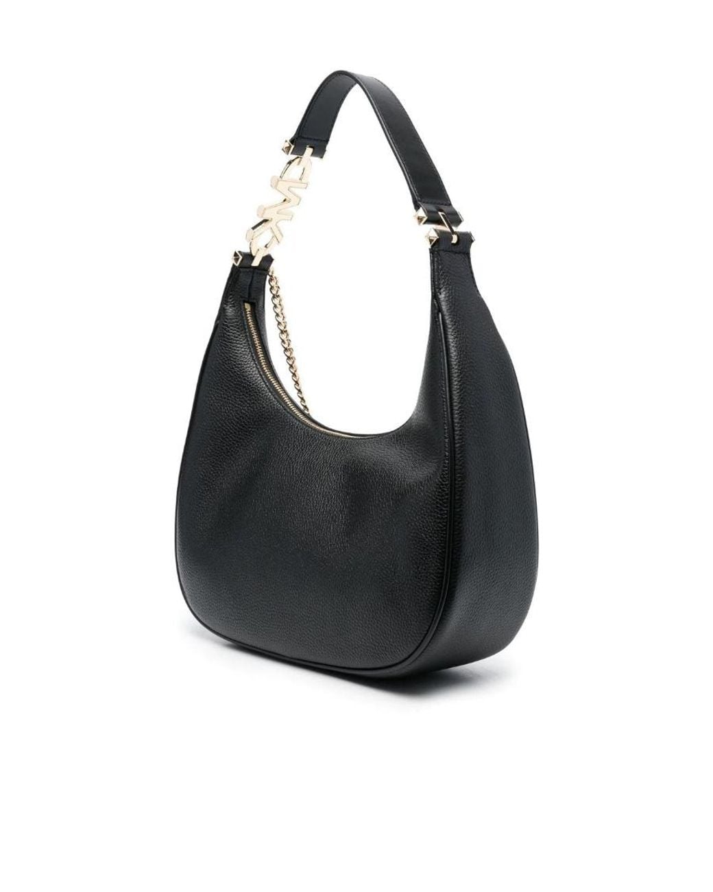 Michael Kors Black Michael Piper Chain Detailed Large Shoulder Bag