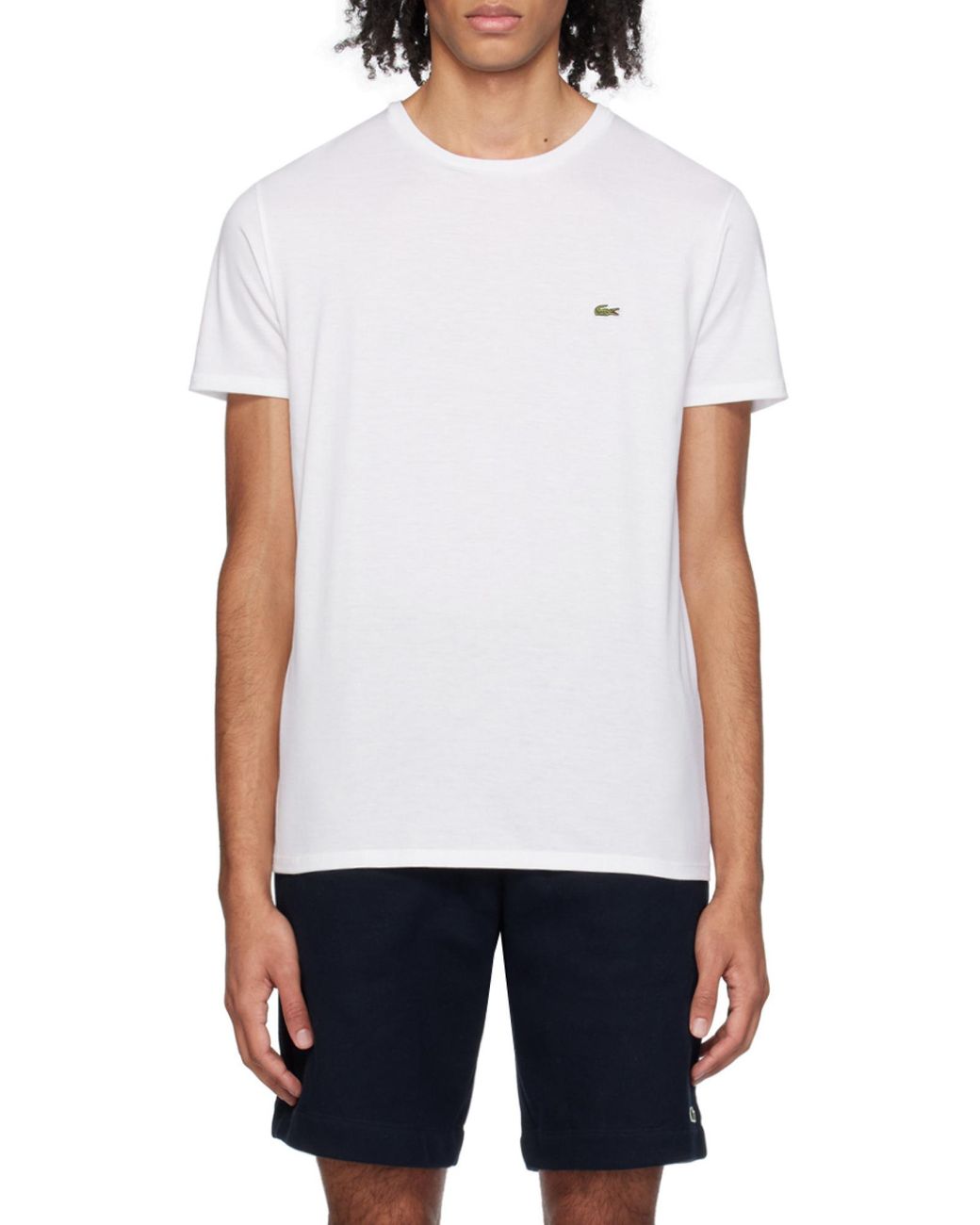 Lacoste White Logo Crew Neck T-Shirt for men