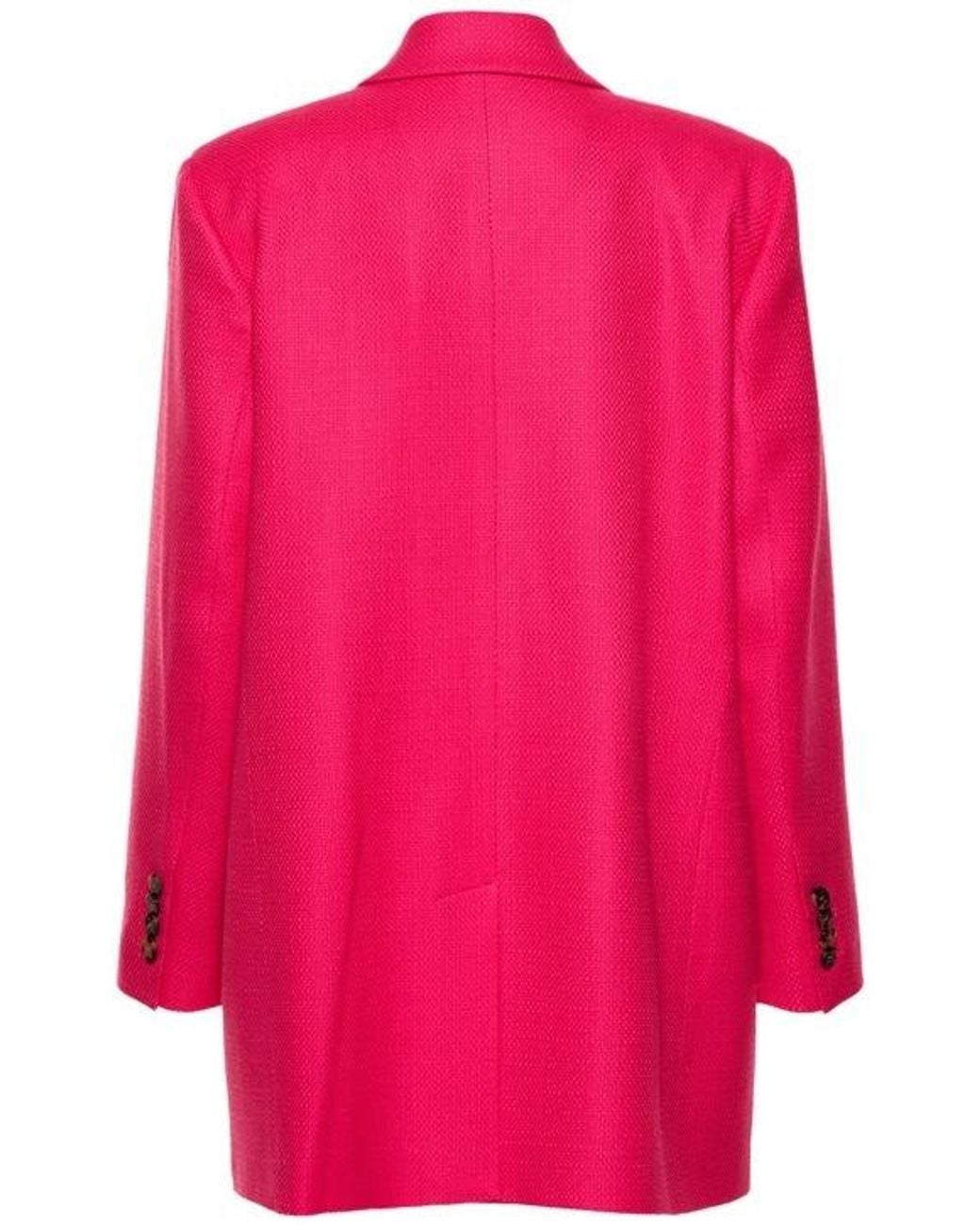 GIUSEPPE DI MORABITO Pink Textured Wool Oversize Blazer