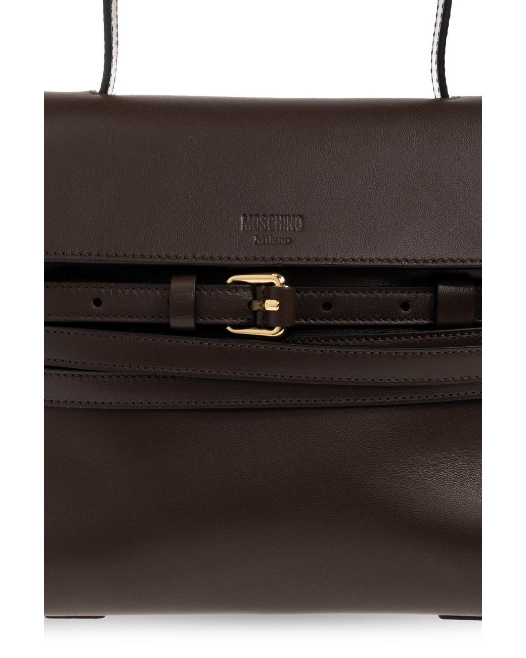 Moschino Black Tie Me Leather Tote Bag