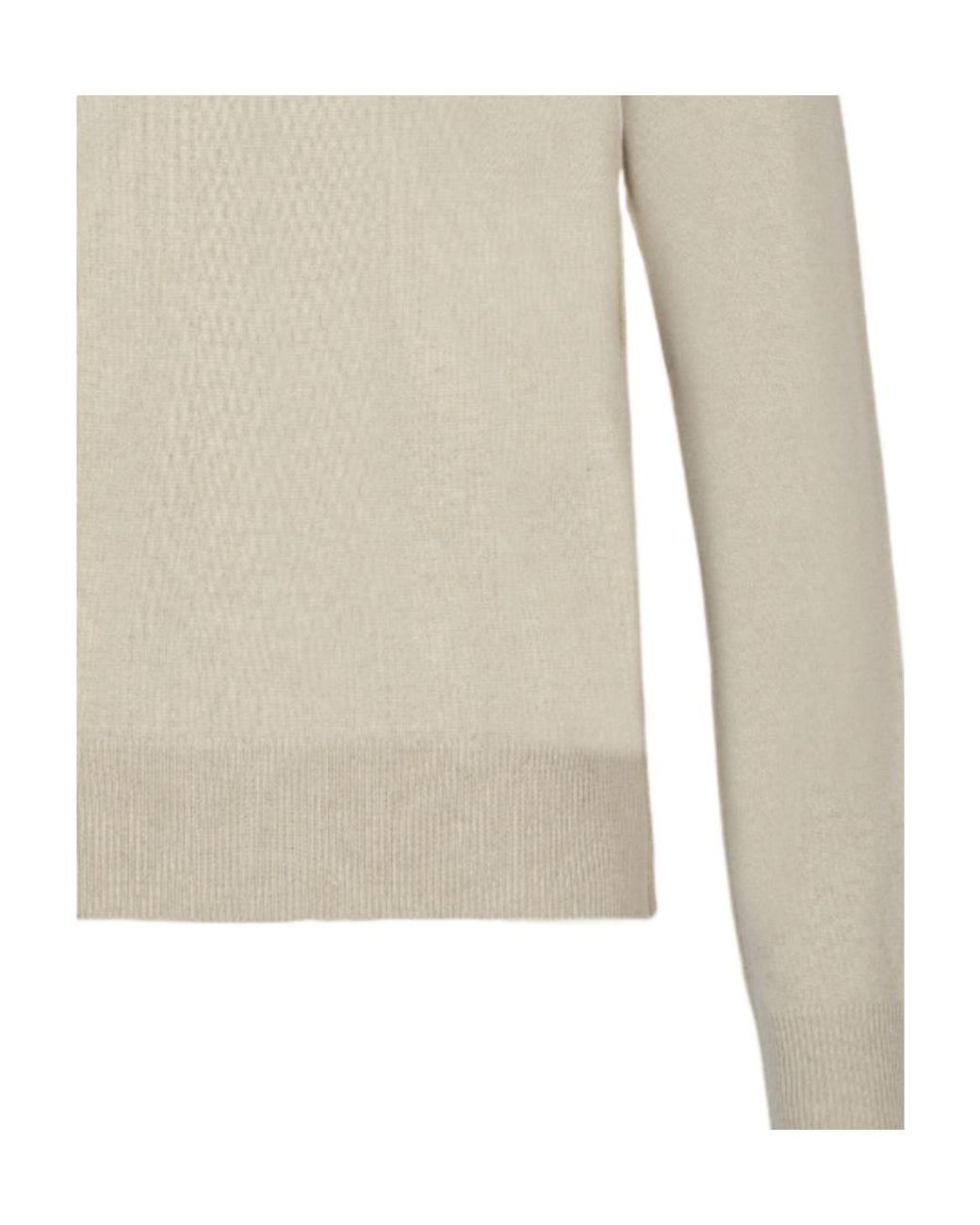 Maison Margiela Natural Four-Stitch Detailed Crewneck Sweater