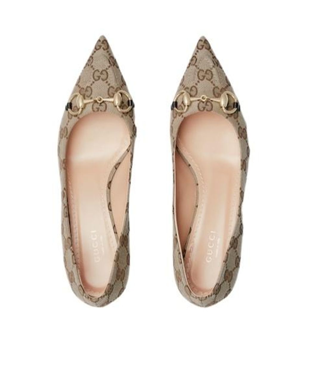 Gucci Gray Horsebit Pointed-Toe Pumps