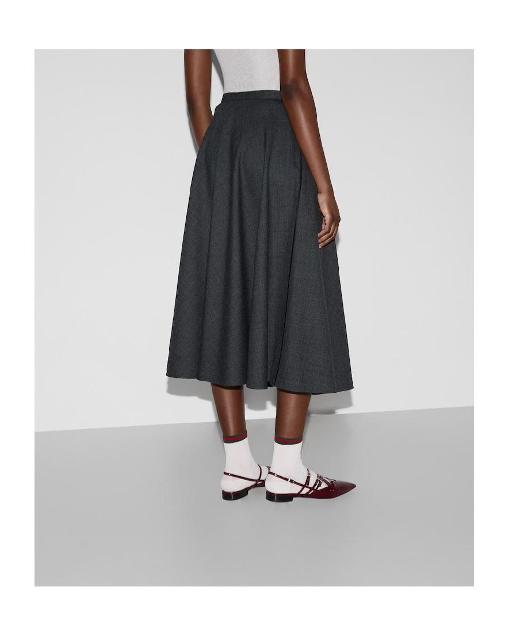 Gucci Black Pleated Skirt
