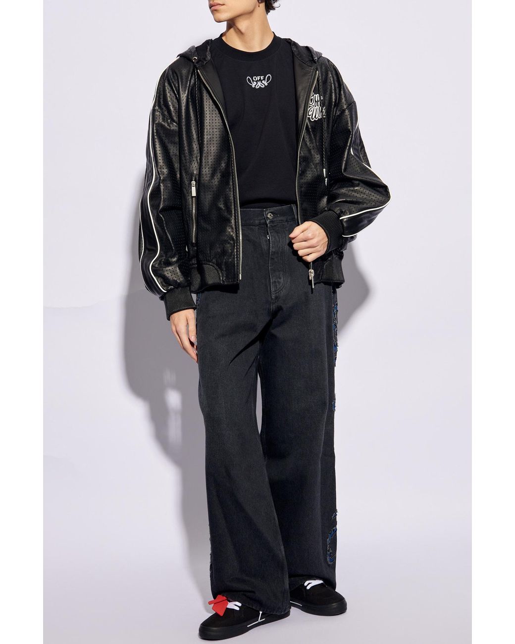 Off-White c/o Virgil Abloh Blue Natlover Distressed Mid-Rise Jeans for men