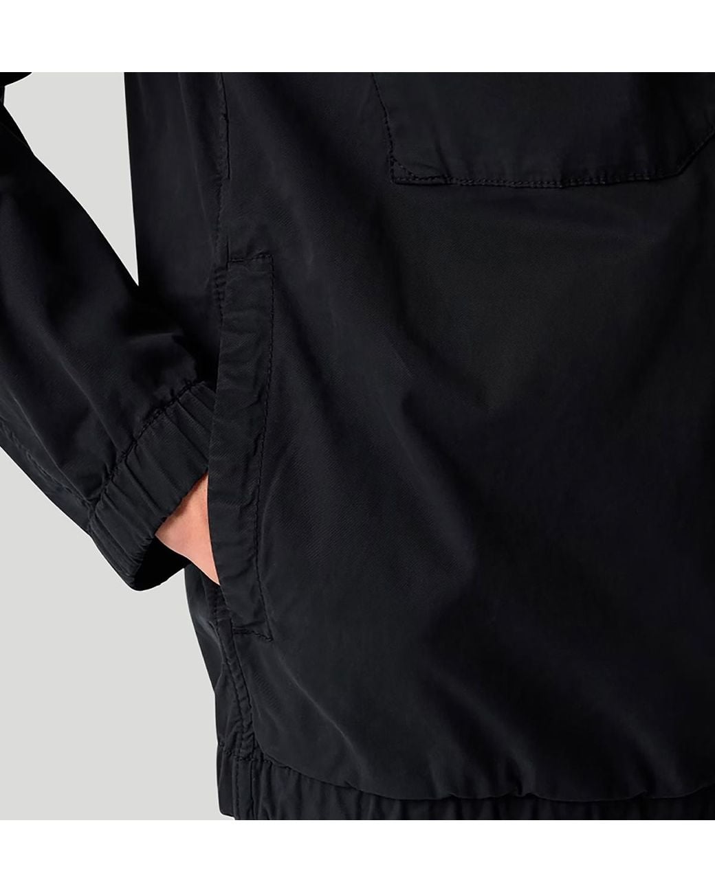 Stone Island Black Zip-Up Hooded Jacket for men