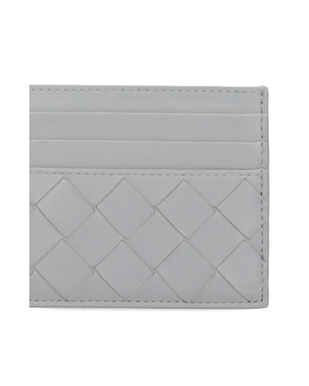 Bottega Veneta Gray Intrecciato Credit Card Case