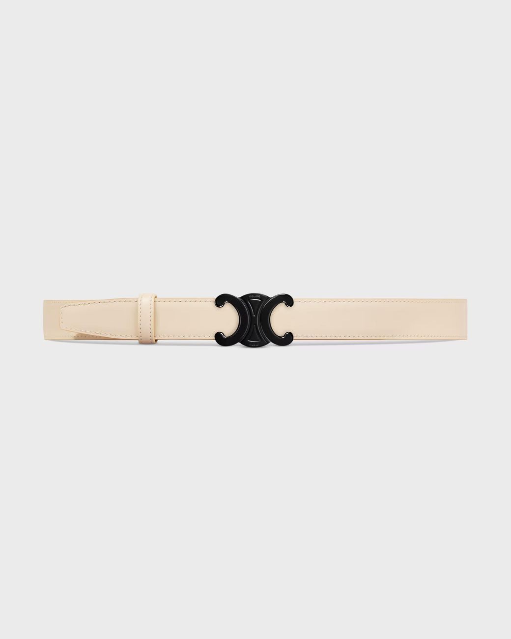 Céline White Triomphe Buckle Reversible Strap 25Mm